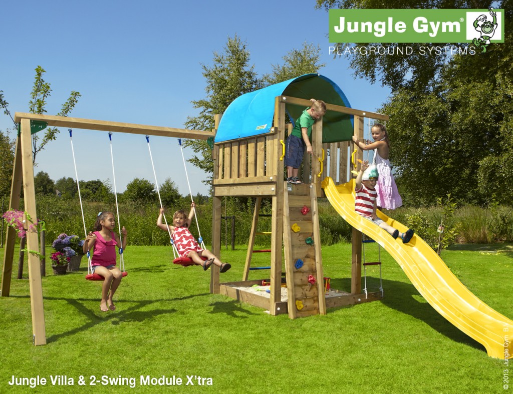 Wooden Climbing Frame with Swings